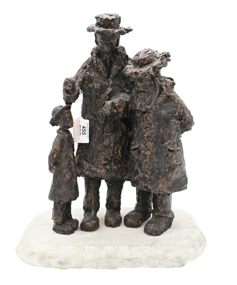 Large Figural Bronze, three generations, grandfather, (1 of 5)