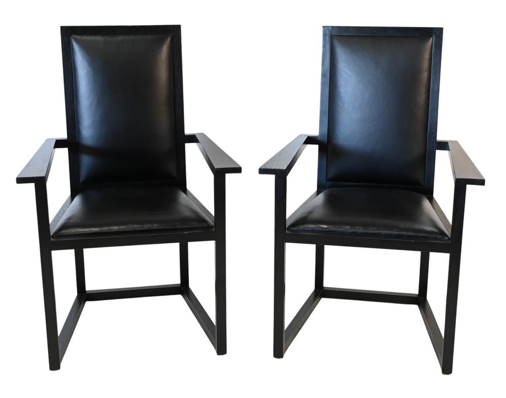 Set of Ten Contemporary Armchairs, black stained oak (1 of 5)