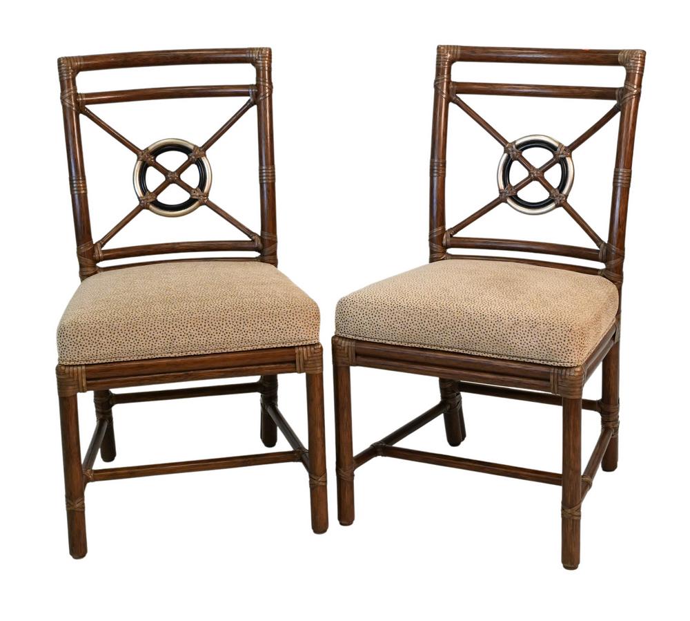 Set of Eight McGuire Rattan Side Chairs, height 35. 1/2 (1 of 4)