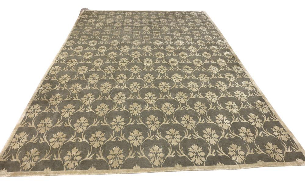 Stark Custom Room Size Carpet with tan and brown floral (1 of 5)