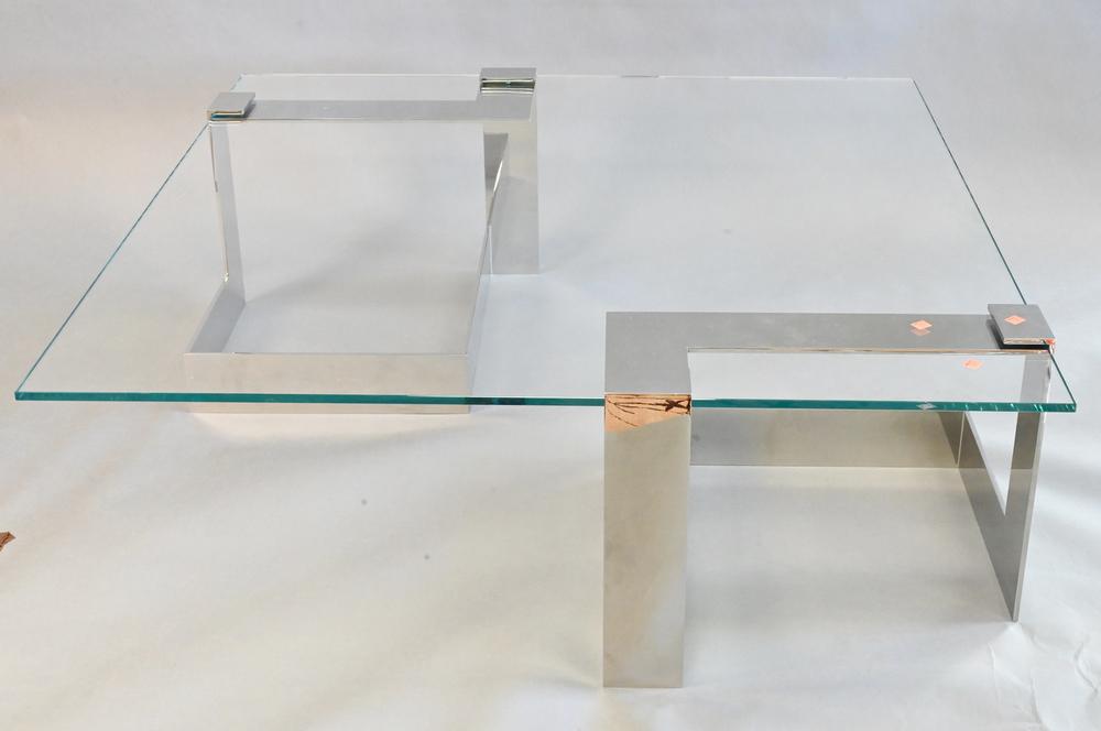 Donghia "Anchor" Glass Top Cocktail Coffee Table, (1 of 4)