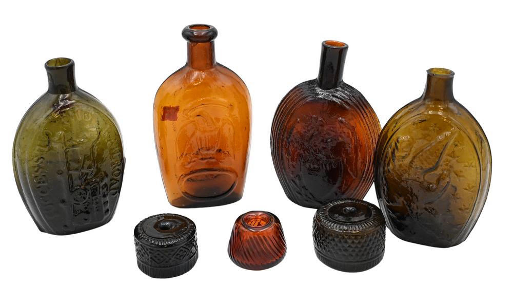 Seven Blown Glass Items, to include three inkwells, two (1 of 5)