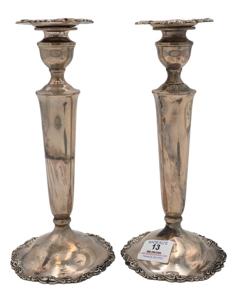 Pair of Sterling Silver Candlesticks, height 10 1/2 (1 of 4)