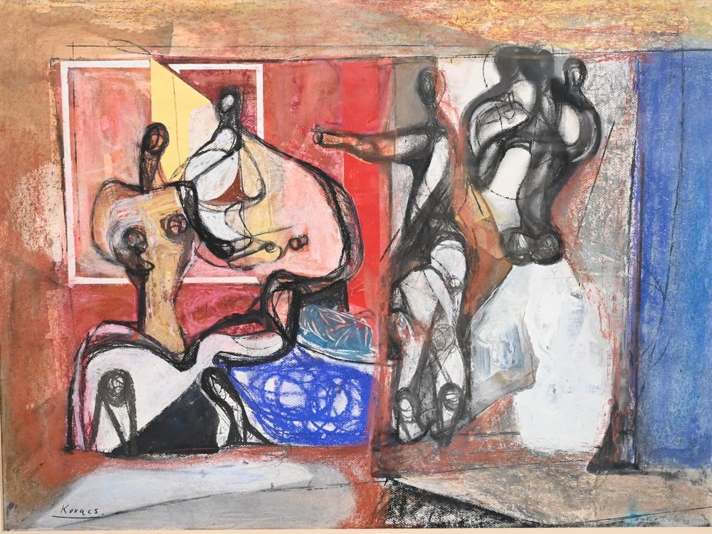 Arpad Kovacs (Romania b. 1948), abstract figures, mixed (1 of 5)