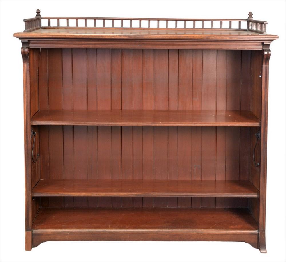 Victorian Walnut Bookcase, having gallery top, height (1 of 6)