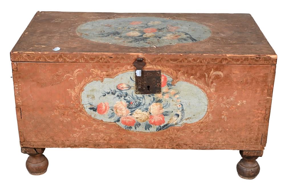 Continental Lift Top Chest, on ball feet having painted (1 of 3)