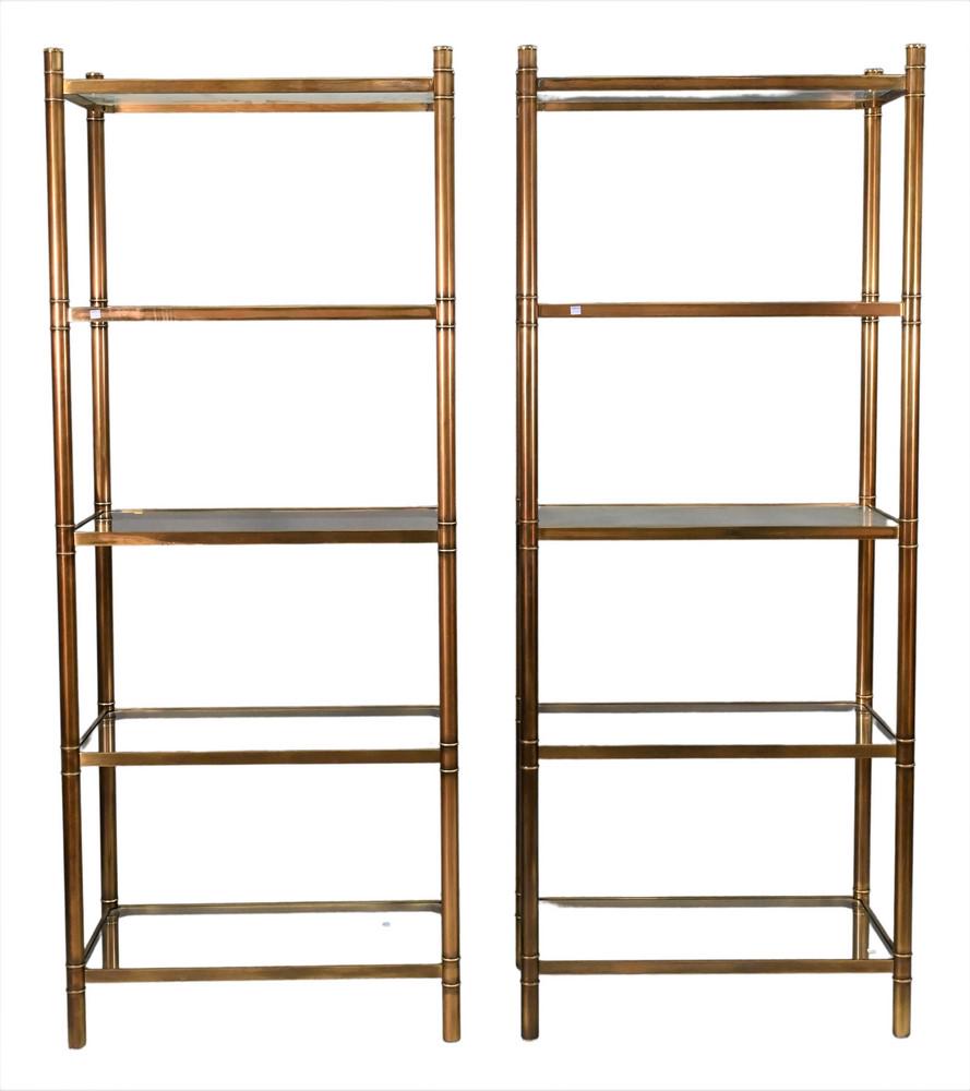 Pair of Brass Etereges, each having five tiers and (1 of 4)