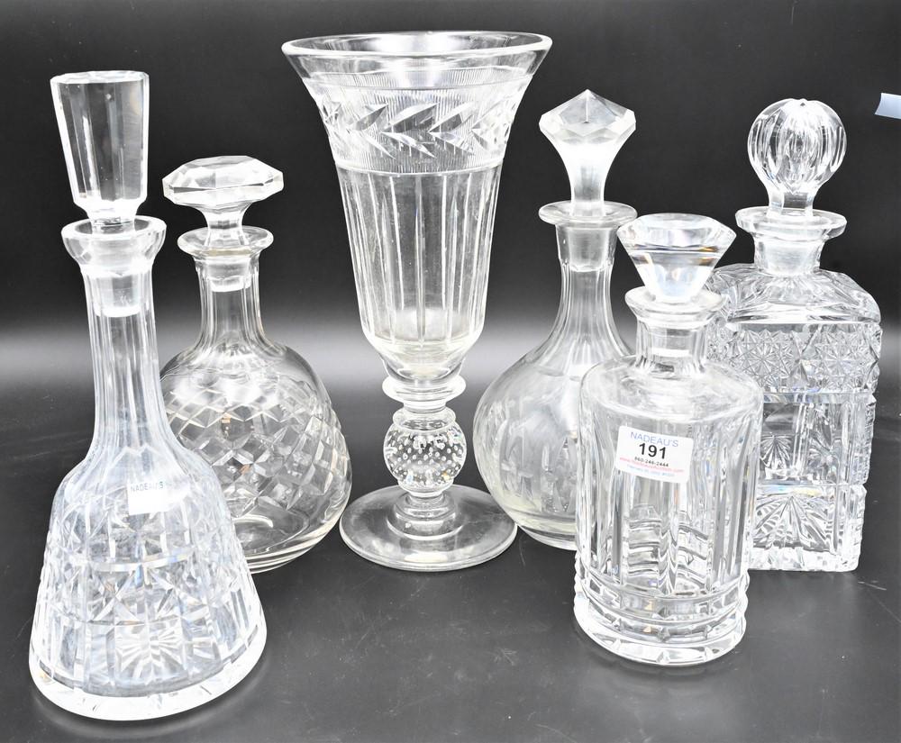 Six Piece Glass Group, to include Baccarat decanter, (1 of 4)