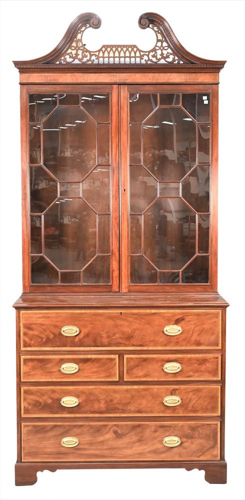 Baker George IV Style Mahogany Secretary Desk, in two (1 of 5)