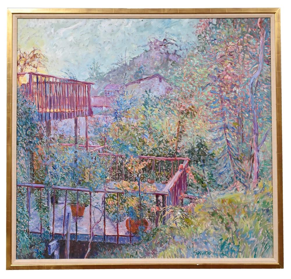 Marco Sassone (b. 1942), springtime deck and plants, (1 of 4)