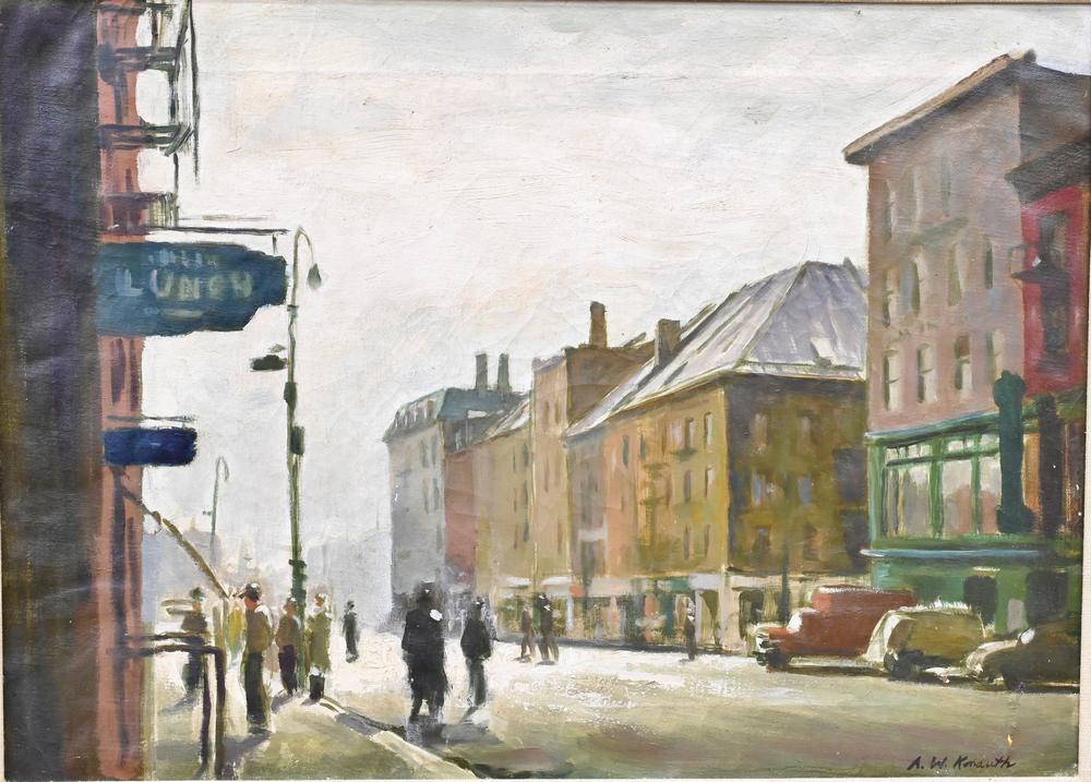 Arnold Whitman Knauth II, small town streets, oil on (1 of 5)