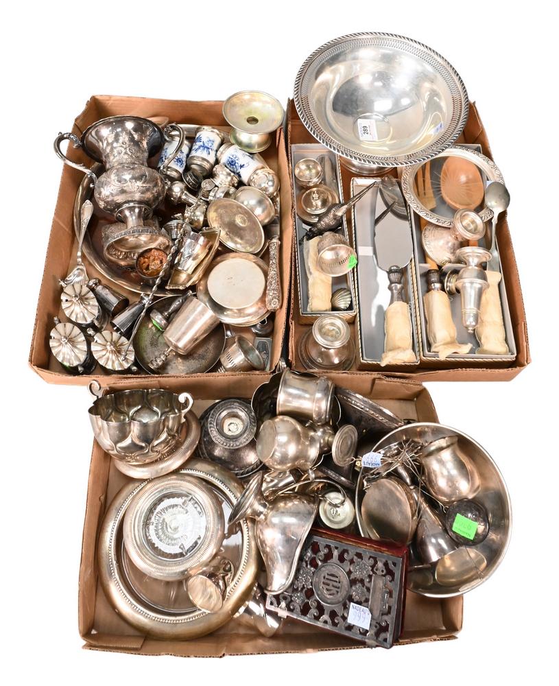 Three Tray Lots, to include silver and weighted items, (1 of 5)