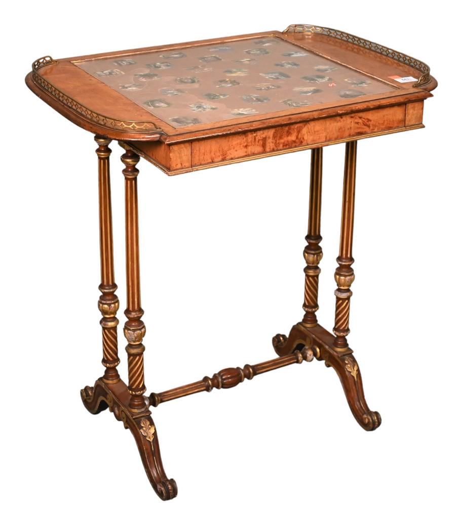 George IV Mahogany Table, having hand painted scenes (1 of 4)