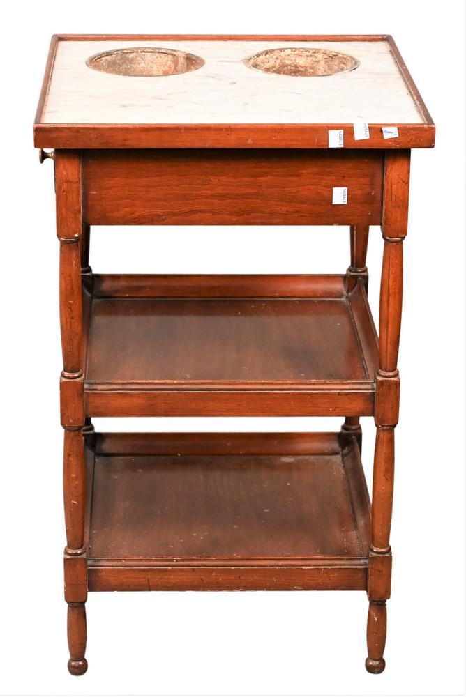 Mahogany French Stand, having marble top with two lead (1 of 4)