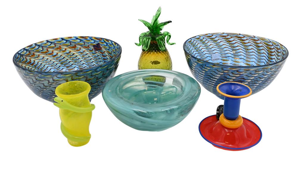 Six Piece Group of Art Glass, to include two Kosta Boda (1 of 5)