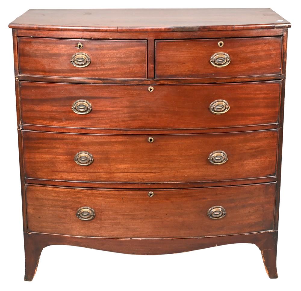 George III Mahogany Bowed Front Chest, having two over (1 of 5)