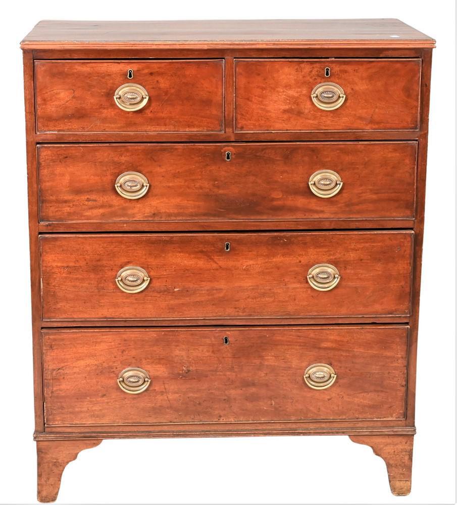 George IV Mahogany Two Over Three Drawer Chest, height (1 of 4)