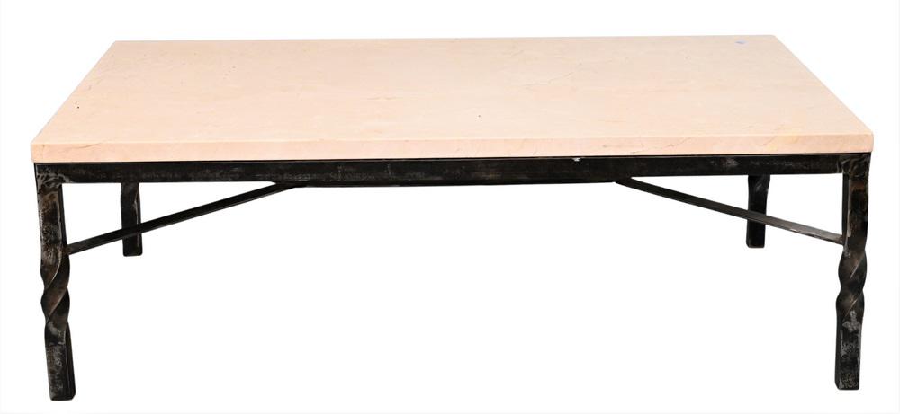 Contemporary Coffee Table, having iron base and marble (1 of 3)