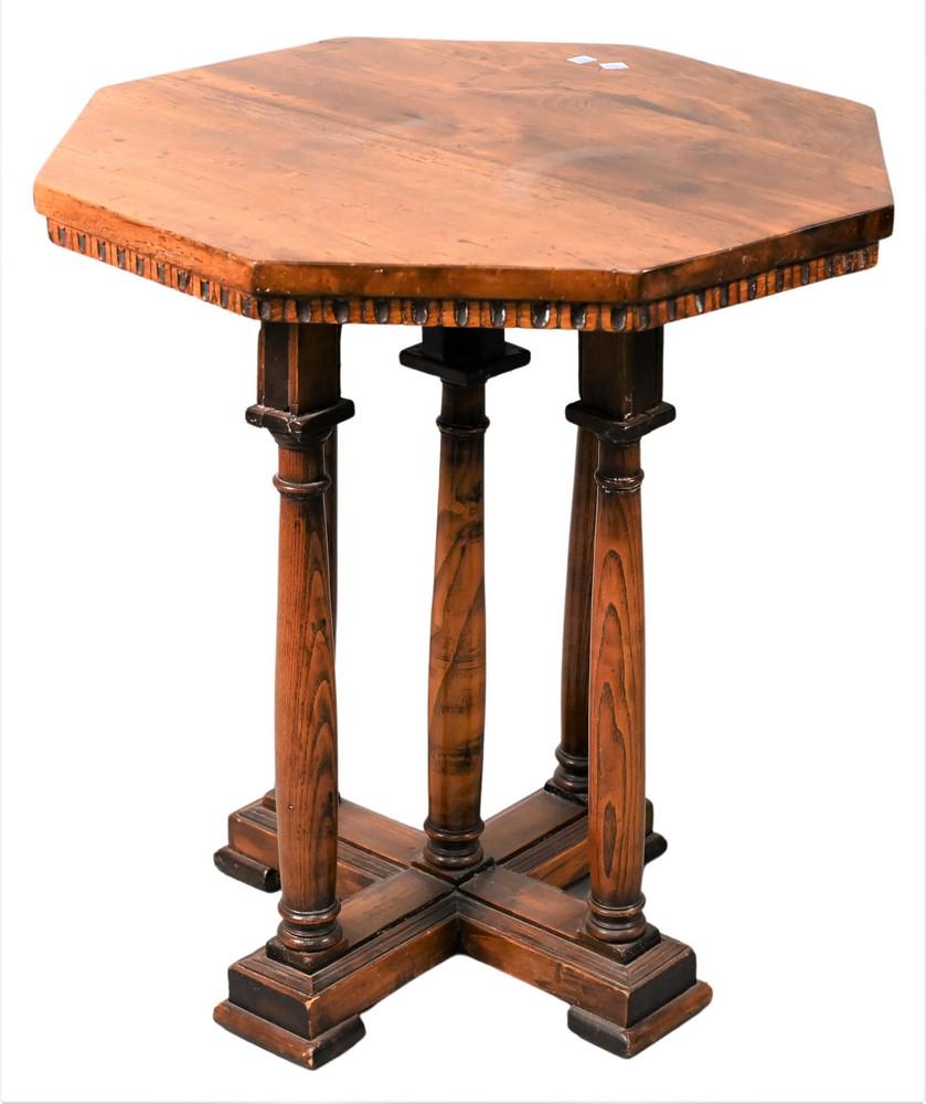 Continental Style Walnut Table, having octagon top, (1 of 6)