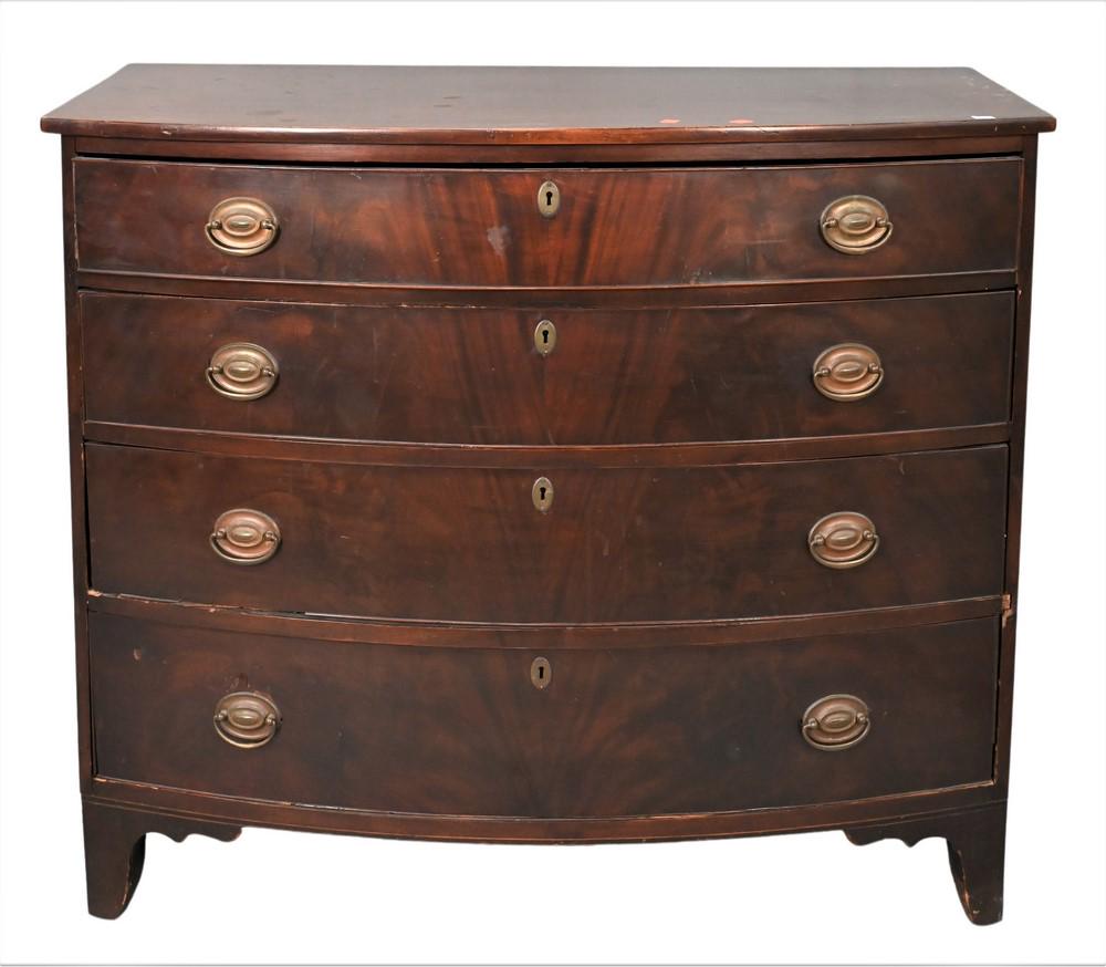 Federal Mahogany Bowed Front Chest, circa 1800, height (1 of 4)