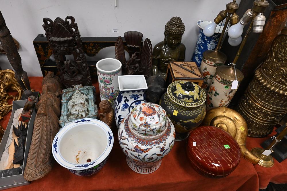 Large Group of Chinese, to include carved wood plaques, (1 of 4)