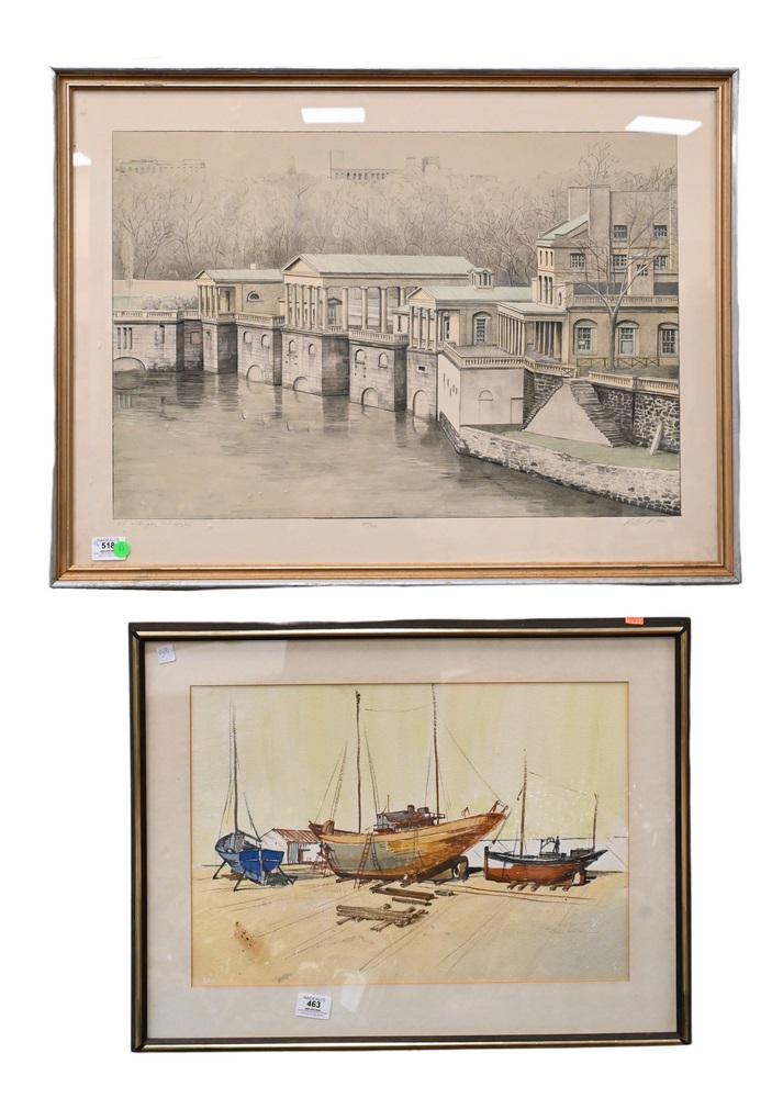 Two Framed Pieces, to include Richard Haas (American, (1 of 3)