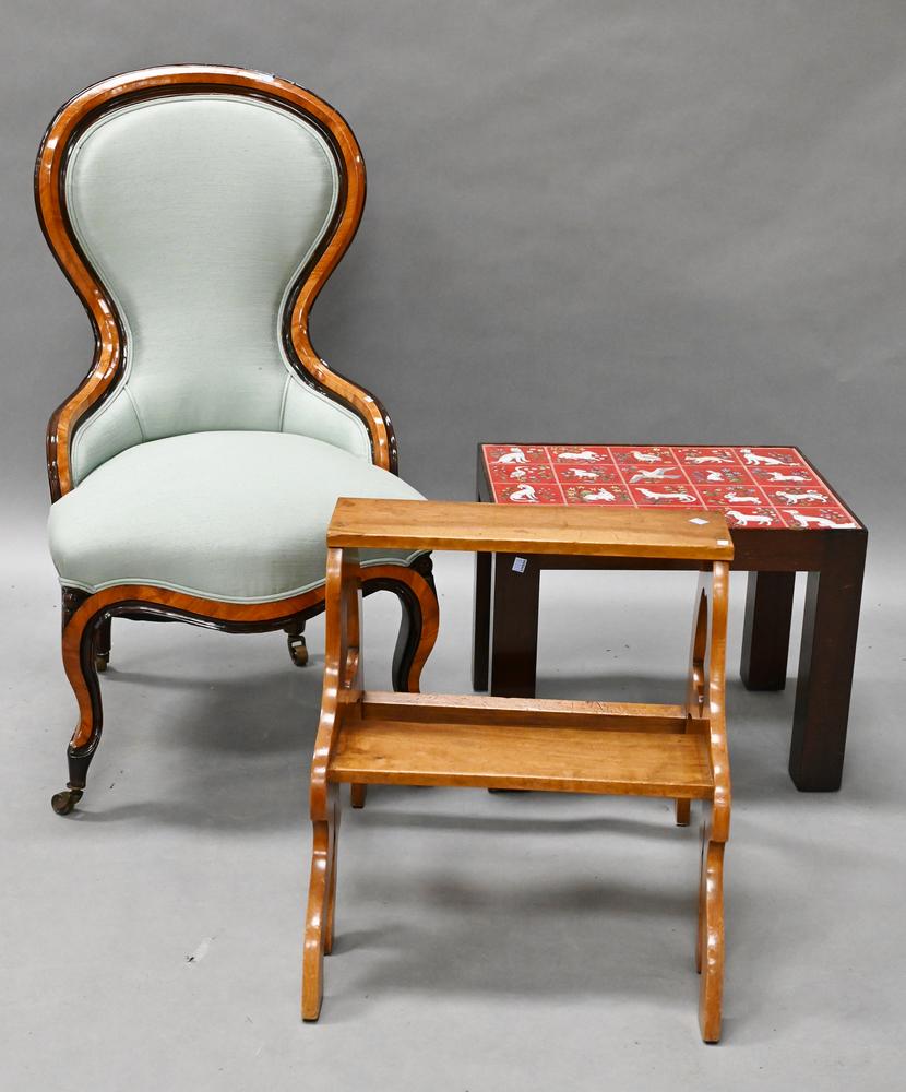 Three Piece Lot, to include a Victorian side chair (1 of 4)