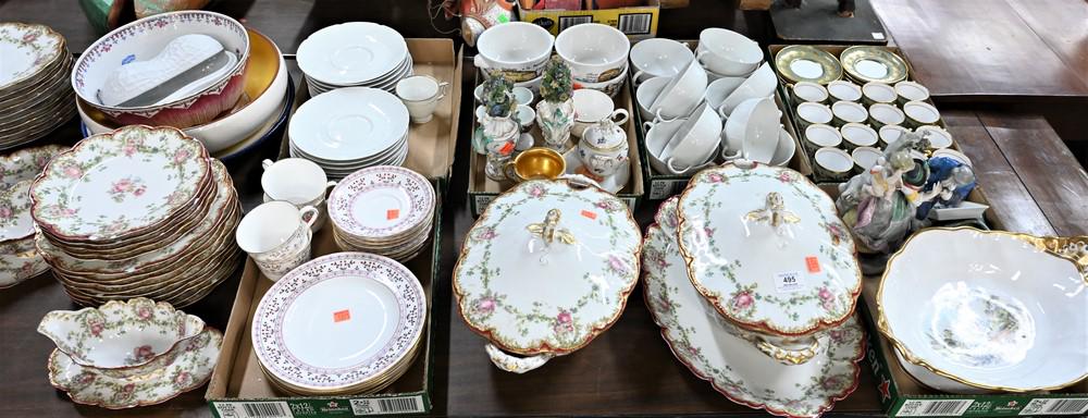 Table lot of Porcelain, to include Raynaud limoges cups (1 of 4)