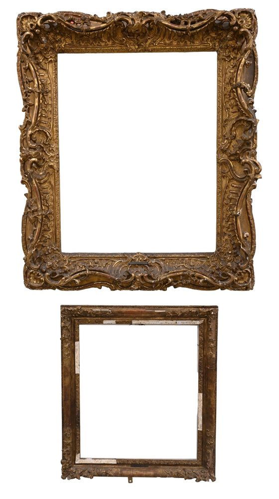 Two Heavily Carved Gilt Frames, largest 18th century, s (1 of 7)