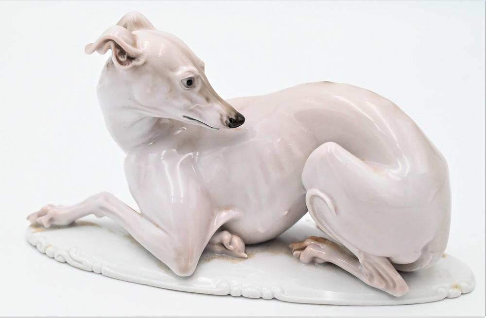 Rosenthal Porcelain, figure of a dog, marked on bottom T. Karner, length 7 inches. (1 of 4)