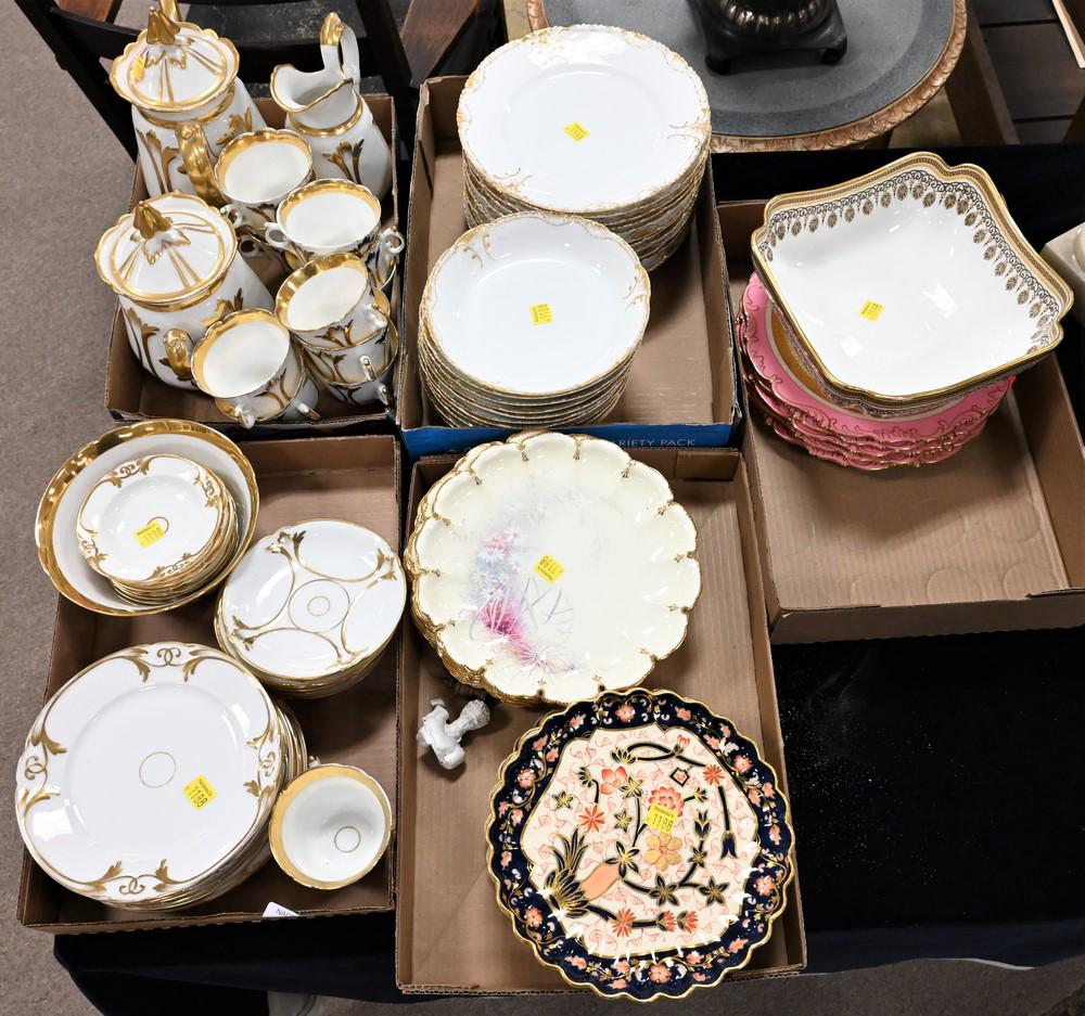 Five Tray Lots of Porcelain, to include Paris porcelain tea set, Haviland plates, Theodore Starr (1 of 4)