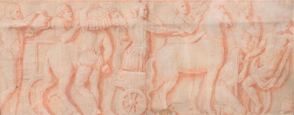 Italian School, 17th century or later, Priam beseeching Achilles to return the body of Hector, red (1 of 3)