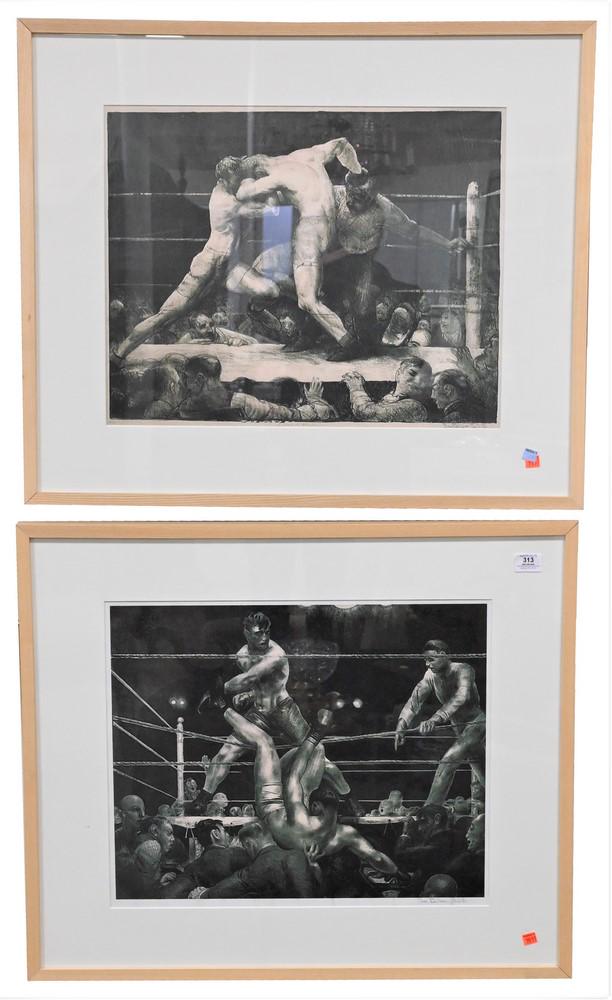 Four Framed Pieces, to include George Bellows framed print, A. Stag at Sharkey's, 18" x 22"; Jack (1 of 4)