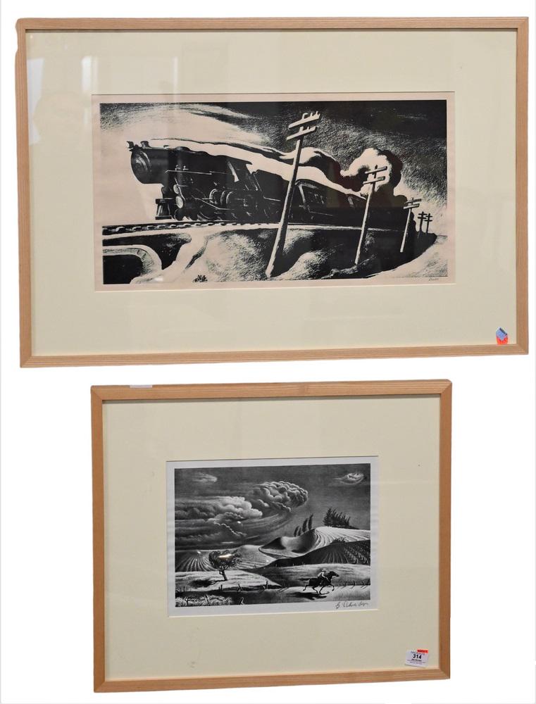Two Framed Pieces, to include Georges Schreiber "Racing the Storm", lithograph, pencil signed; along (1 of 6)