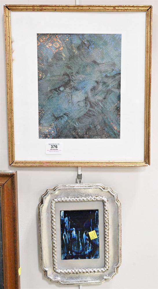 Five Piece Framed Art Group, to include Venice at Night, blue abstract, unsigned; Regina Thomas, (1 of 4)