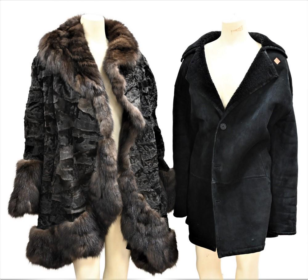 Two Piece Lot, to include Miller & Berkowitz Sheared Mink Women's Jacket, along with a suede women's (1 of 4)