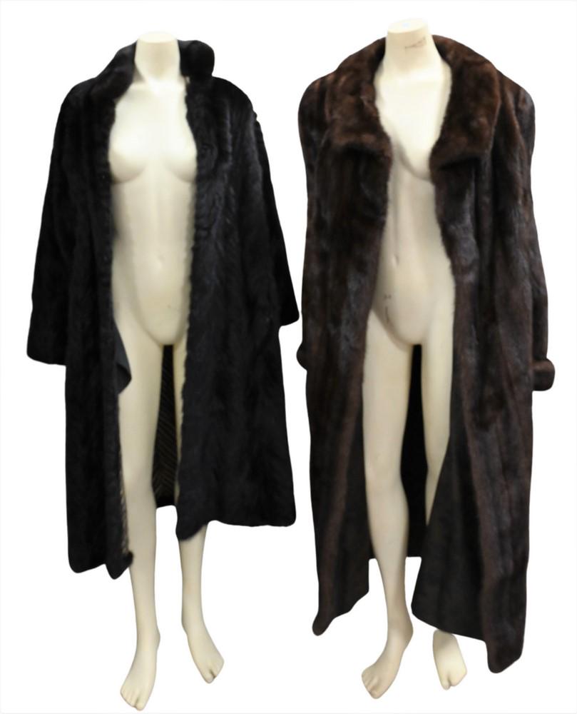 Two Women's Sheared Mink Full Length Jackets. (1 of 4)