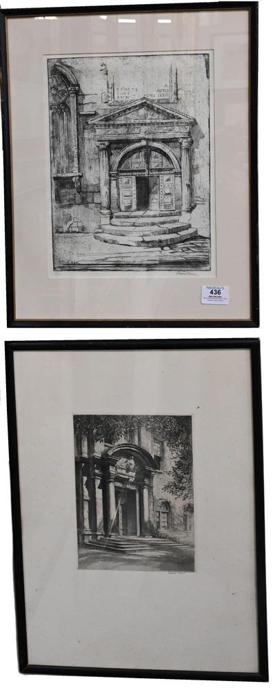 Four Louis Orr (American, 1879 - 1961) Etchings, all of architectural buildings, all pencil signed (1 of 5)
