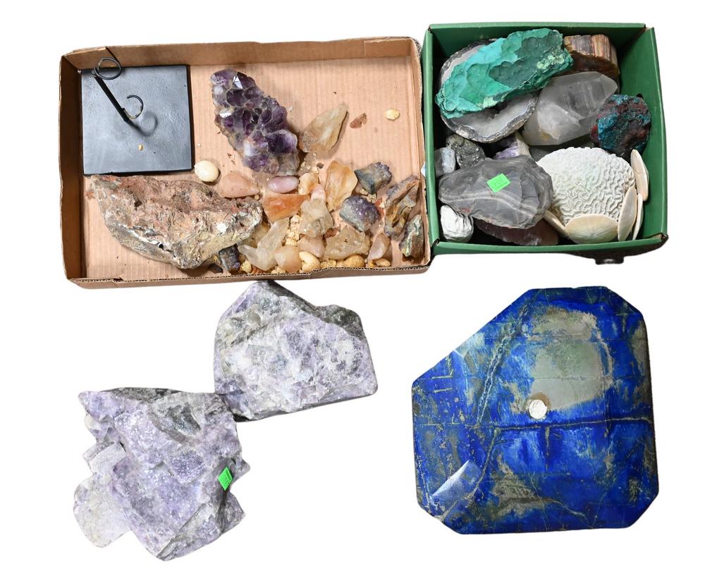 Group of Specimens, to include Malachite, Quartz, Fluorite, Coral, etc. (1 of 4)