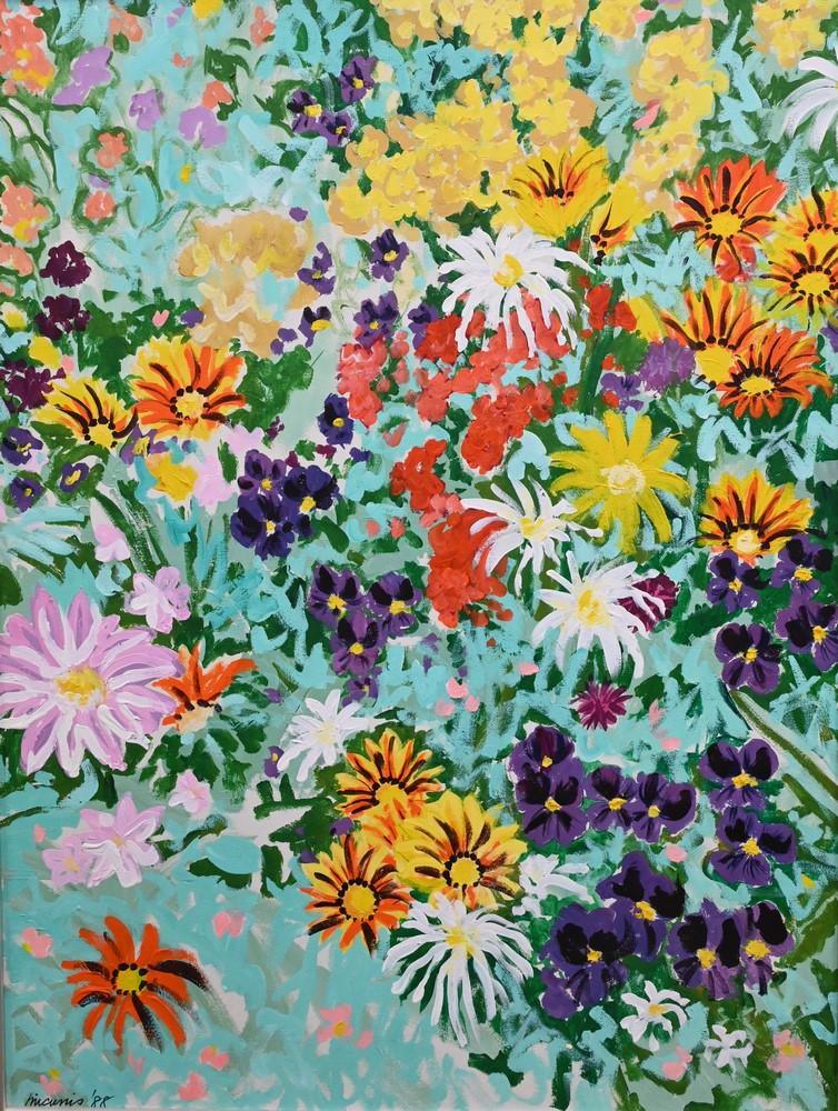 Gordon Micunis (American, b. 1933), Blossoming Flowers, 1985, signed and dated lower left, oil on (1 of 5)