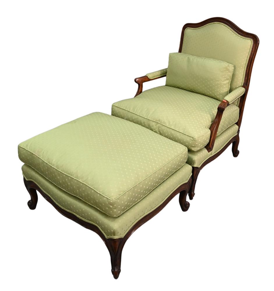 Minton Spidell Open Armchair, along with ottoman, height 38 inches, width 31 inches. (1 of 4)