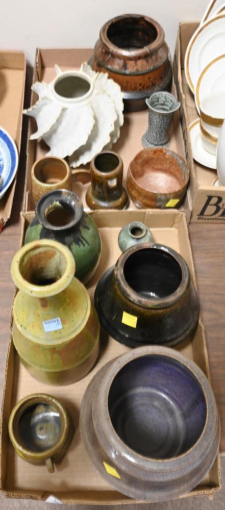 Group of Stoneware and Pottery, to include vases, pots, Margaret Ulecka-Wilson, most signed (1 of 3)