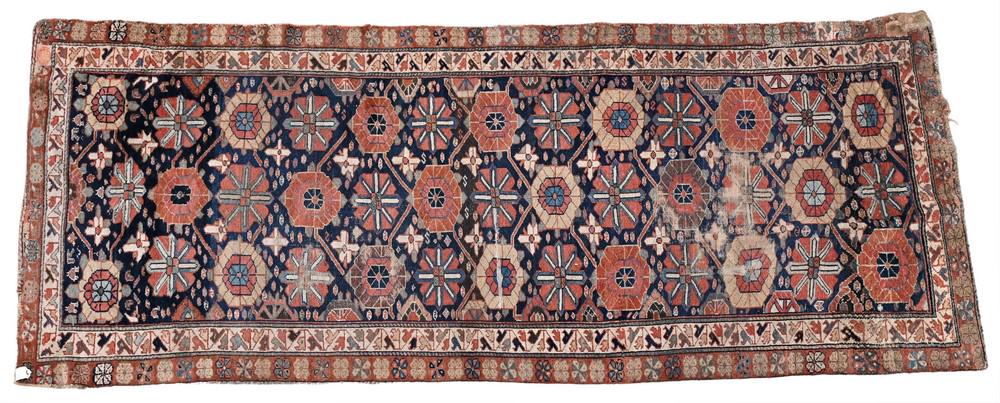 Oriental Runner, 3' 10" x 9' 7". Provenance: Estate of Florence Yannios, Waterfront Home, Guilford,: Oriental Runner, 3' 10" x 9' 7". Provenance: Estate of Florence Yannios, Waterfront Home, Guilford, CT.