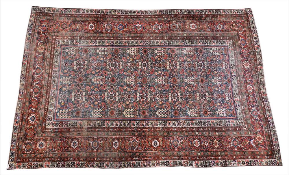 Fereghan Carpet, North Persian, late 19th century, 9' 9" x 14' 3", (1 cut). Provenance: Doris Leslie: Fereghan Carpet, North Persian, late 19th century, 9' 9" x 14' 3", (1 cut). Provenance: Doris Leslie Blau, Sotheby's 2002, lot 101, sale #N07807.