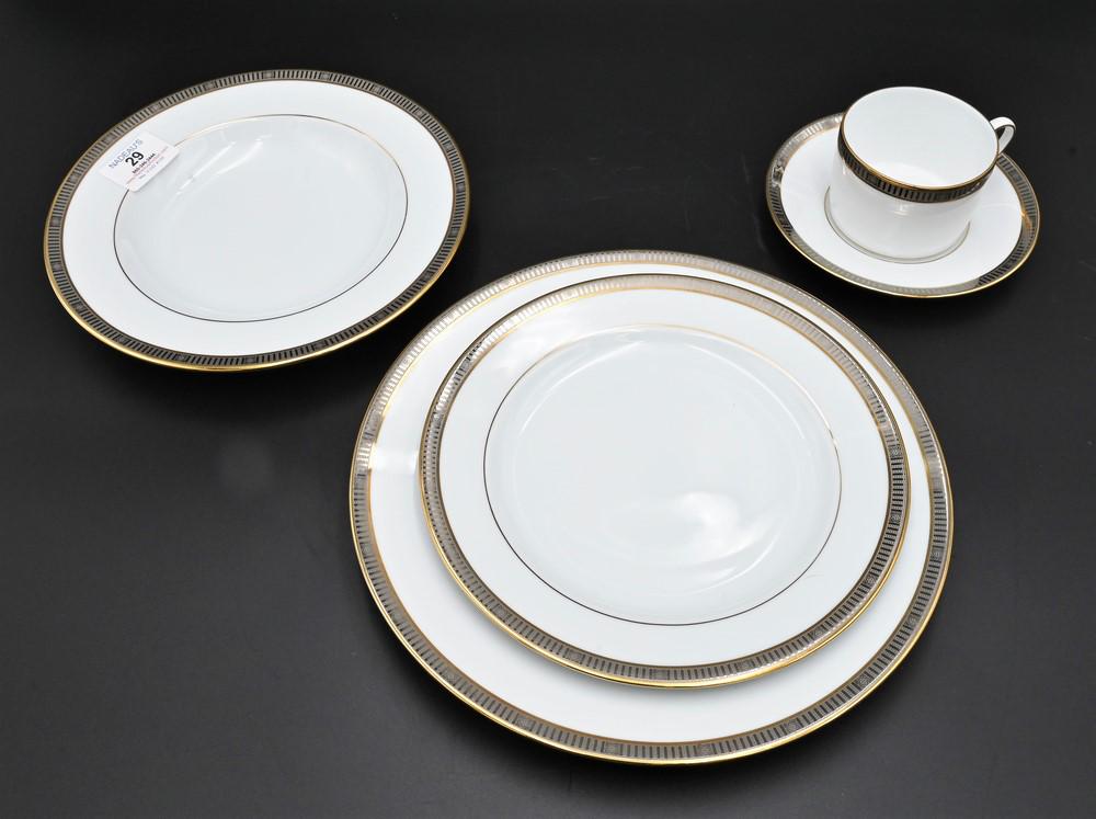 77 Piece Set of Bernardaud Limoges Dinnerware, "Madison Platine" pattern, to include 7 dinner (1 of 6)