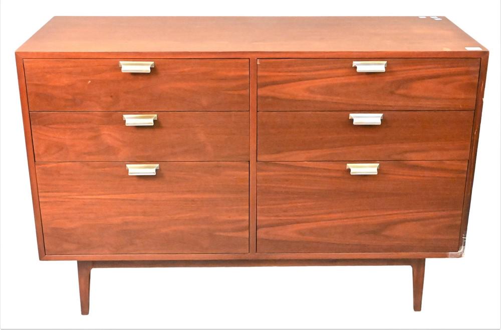 Jens Risom Style Mid Century 1950's Chest/Credenza, having six drawers, height 32 inches, length 47 (1 of 4)