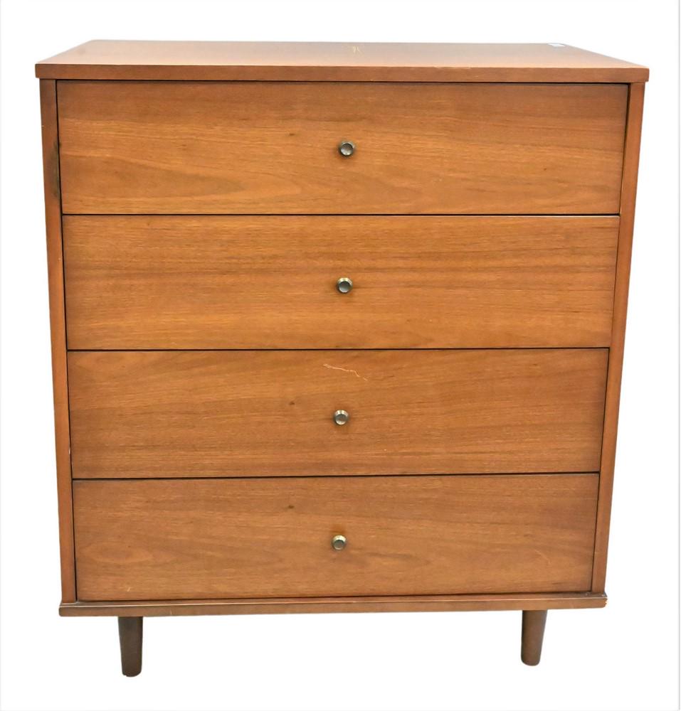 Four Drawer Walnut Chest, circa 1970's, height 39 1/4 inches, width 34 inches, depth 18 inches. (1 of 4)