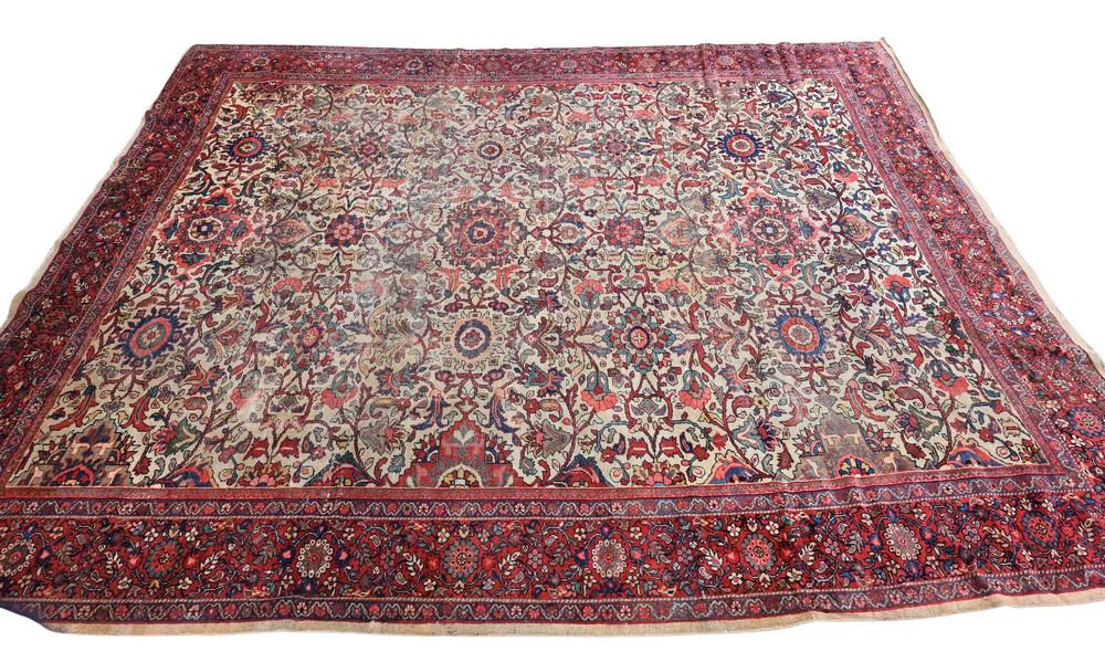 Sultanabad Oriental Carpet, 11' 6" x 13' 9", (with wear). (1 of 7)