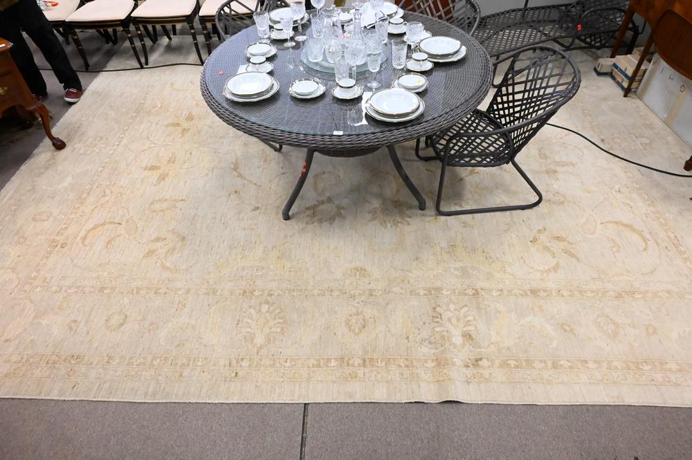 Oushak Oriental Carpet, late 20th century, 12' x 14' 9". (1 of 6)