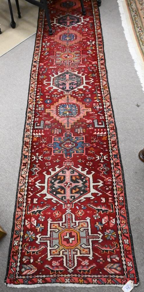 Heriz Oriental Runner, (worn), 2' 3" x 15' 3". (1 of 4)